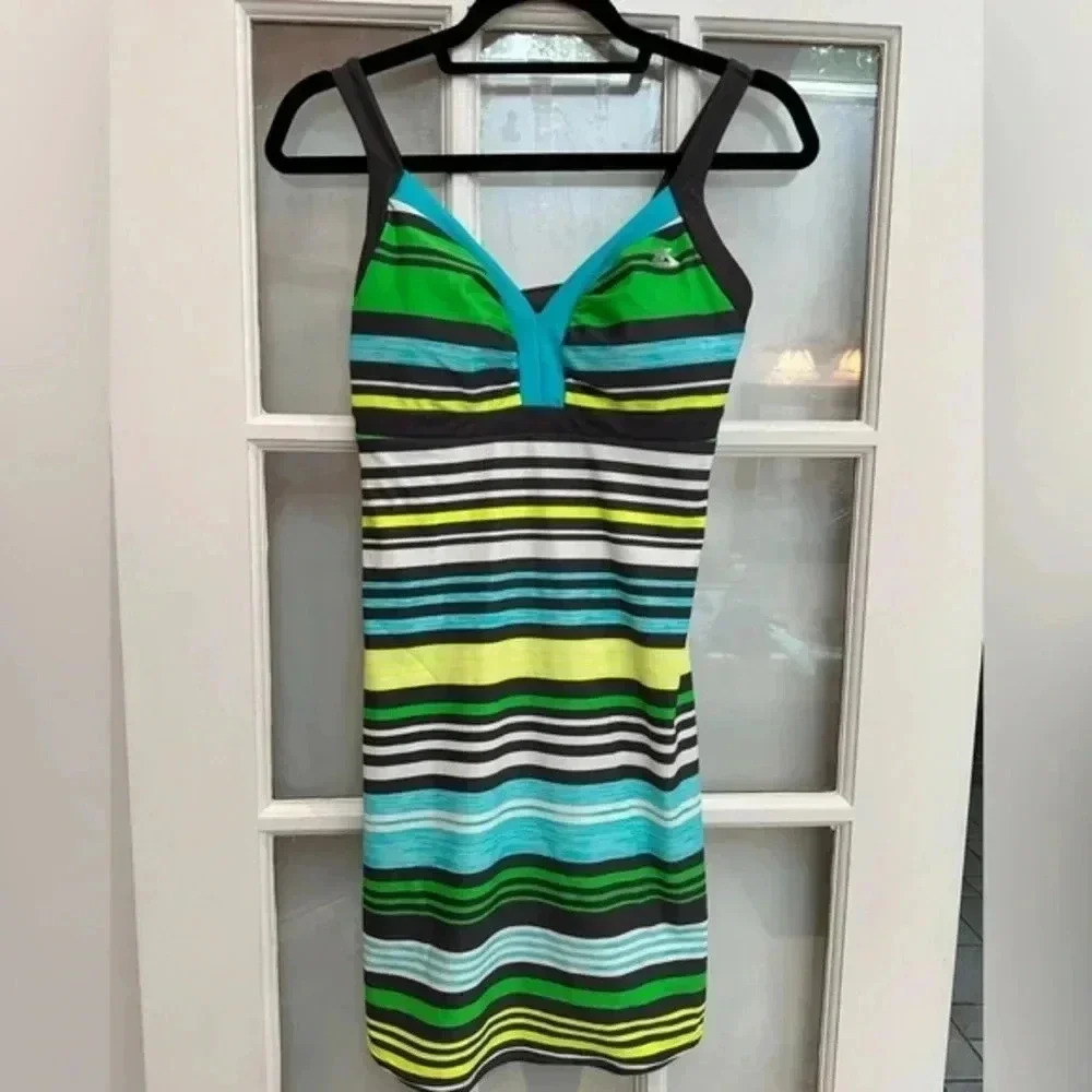 ZeroXposur Swimwear Tankini Swim Top Dress Padded Cups Stripes Size Small S